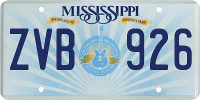 MS license plate ZVB926