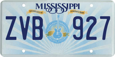 MS license plate ZVB927