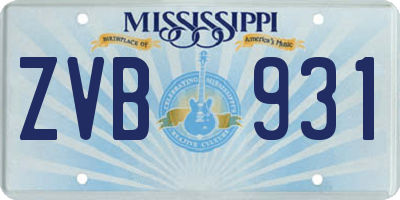 MS license plate ZVB931