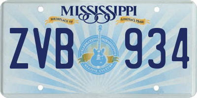 MS license plate ZVB934