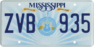 MS license plate ZVB935