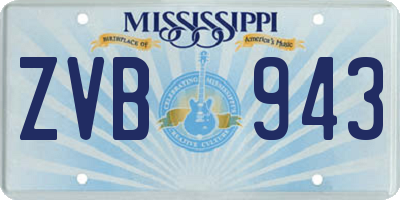 MS license plate ZVB943