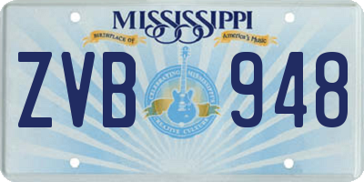 MS license plate ZVB948