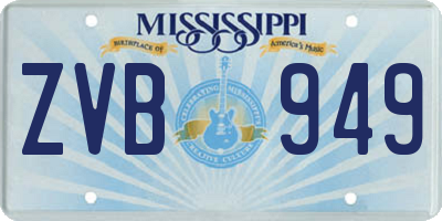 MS license plate ZVB949