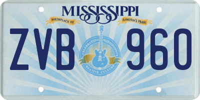 MS license plate ZVB960