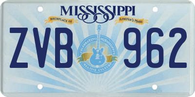 MS license plate ZVB962