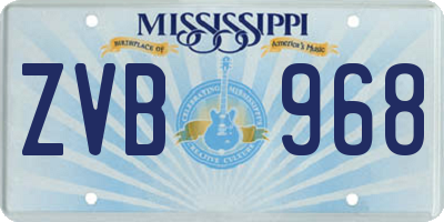 MS license plate ZVB968
