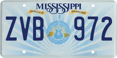 MS license plate ZVB972