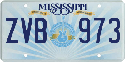 MS license plate ZVB973