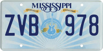 MS license plate ZVB978