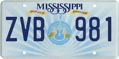MS license plate ZVB981