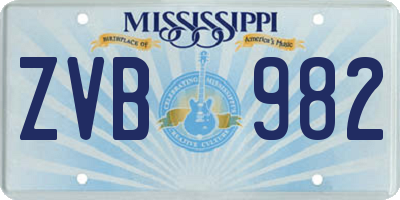 MS license plate ZVB982