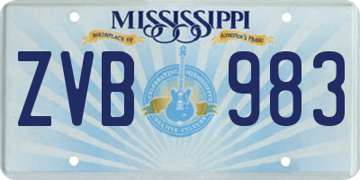 MS license plate ZVB983