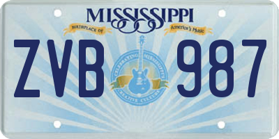 MS license plate ZVB987