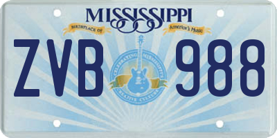 MS license plate ZVB988