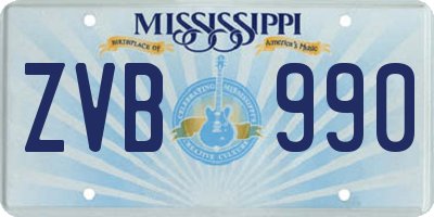 MS license plate ZVB990