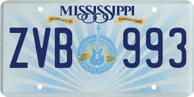 MS license plate ZVB993