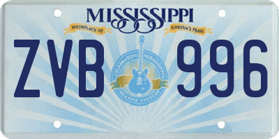 MS license plate ZVB996