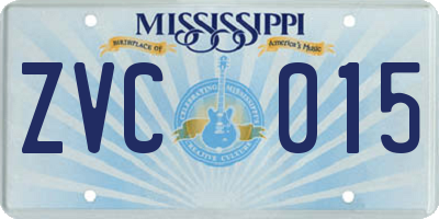 MS license plate ZVC015
