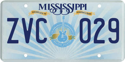 MS license plate ZVC029