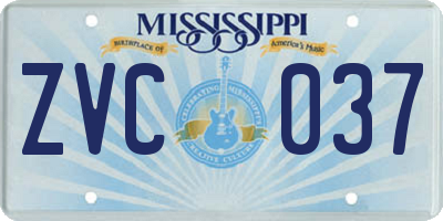MS license plate ZVC037
