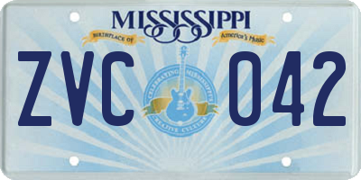 MS license plate ZVC042