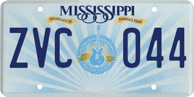 MS license plate ZVC044