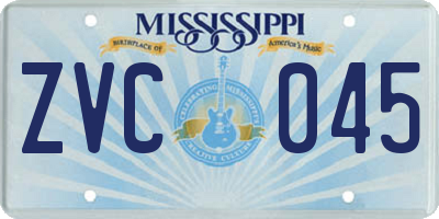 MS license plate ZVC045