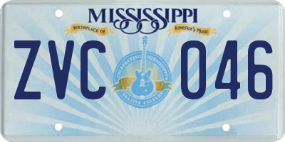MS license plate ZVC046