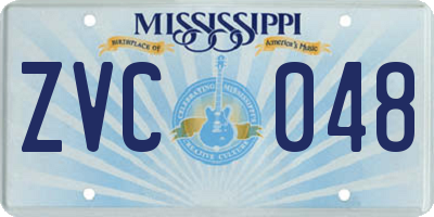 MS license plate ZVC048