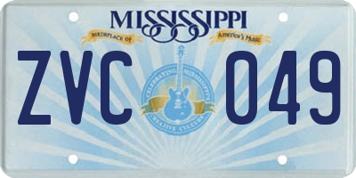 MS license plate ZVC049