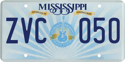 MS license plate ZVC050