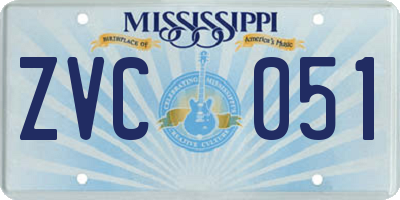 MS license plate ZVC051