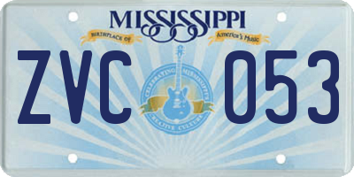 MS license plate ZVC053