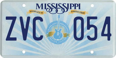 MS license plate ZVC054