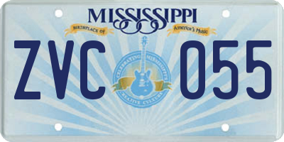 MS license plate ZVC055