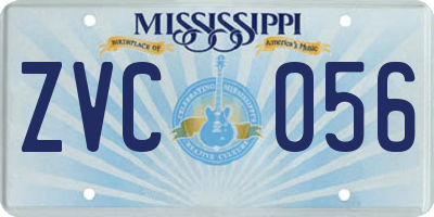 MS license plate ZVC056