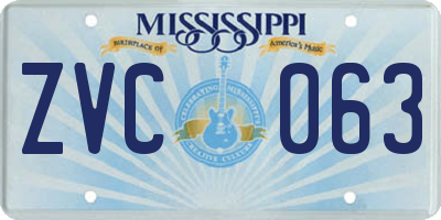 MS license plate ZVC063