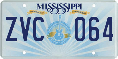 MS license plate ZVC064