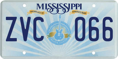 MS license plate ZVC066