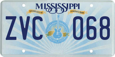 MS license plate ZVC068