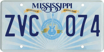 MS license plate ZVC074