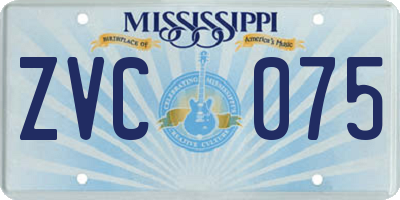 MS license plate ZVC075