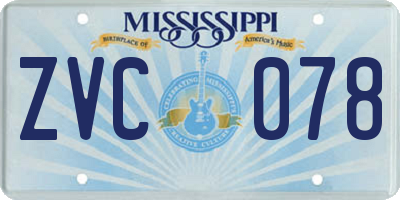 MS license plate ZVC078