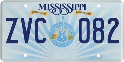 MS license plate ZVC082