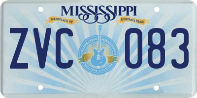 MS license plate ZVC083