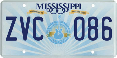 MS license plate ZVC086
