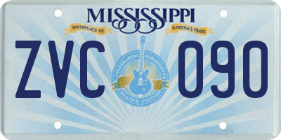 MS license plate ZVC090