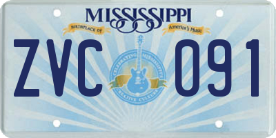 MS license plate ZVC091