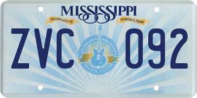 MS license plate ZVC092
